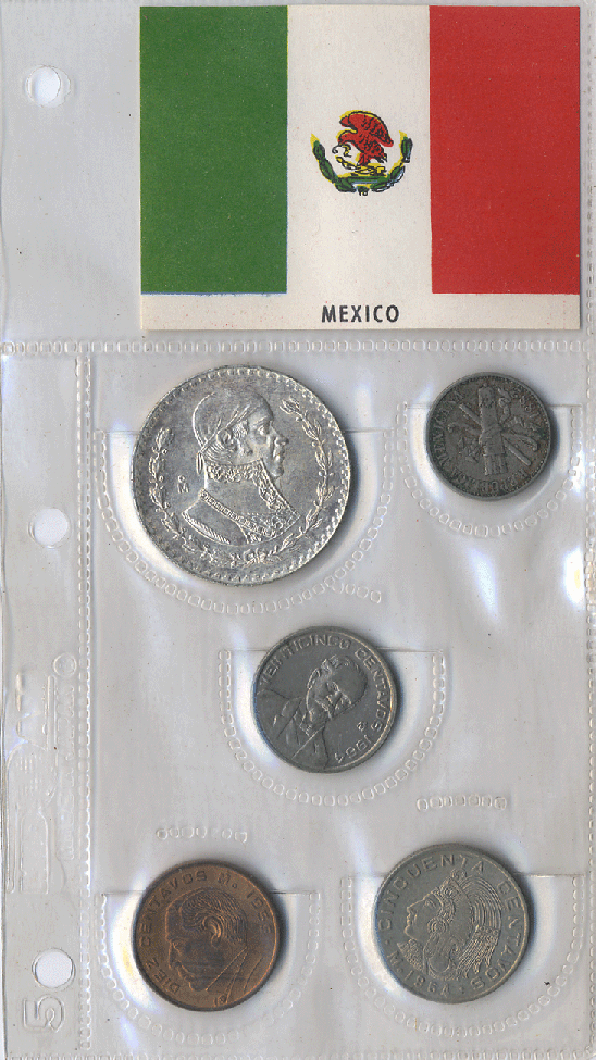 Mexico 5 Coin Set