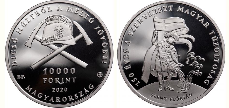 Hungary 10,000 Forint 2020. 150 Years of Fire Departments in Hungary. Silver Proof