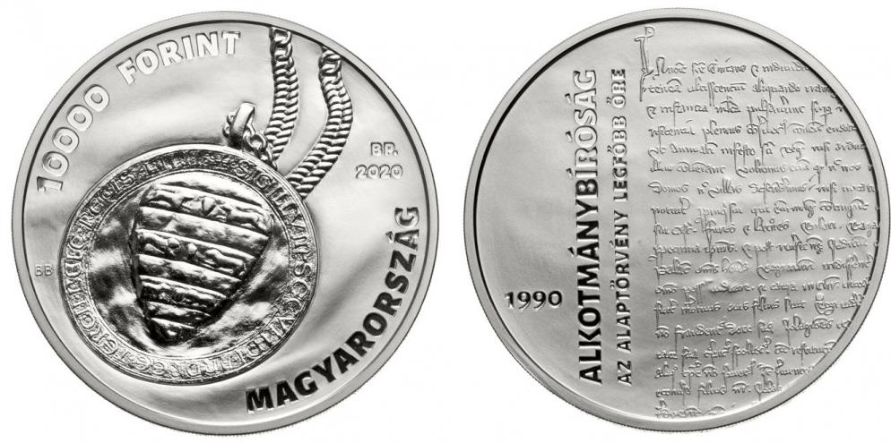 Hungary 10,000 Forint 2020. 0th Anniversary of the Constitutional Court. Silver Proof