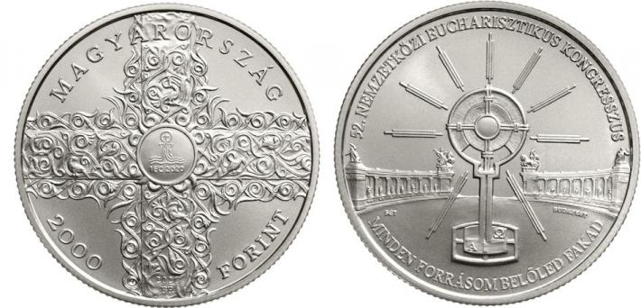 Hungary 10,000 Ft. 2021. International Eucharistic Congress in Budapest. Copper-zinc BU