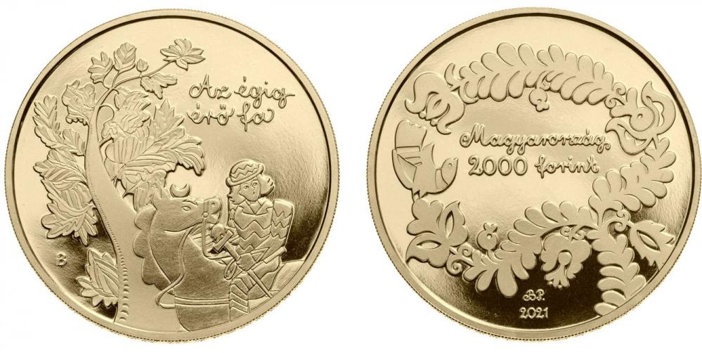 Hungary 2000 Forint 2021. The Ski-High Tree. Brass BU