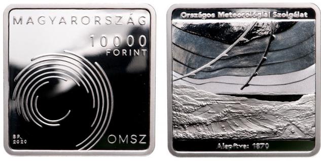 Hungary 10,000 Forint 2020. 150th Anniversary of the Hungarian Meteorological Service. Silver Proof