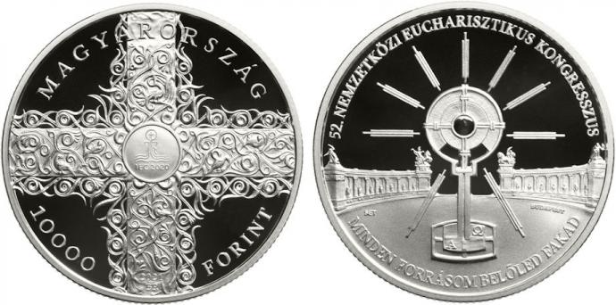 Hungary 10,000 Ft. 2021. International Eucharistic Congress in Budapest. Silver Proof