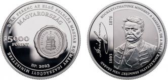 Hungary 15,000 Ft. 2023. 220th Anniversary of the birth of Ferenc Dek. Silver Proof