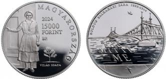 Hungary 15,000 Forint 2024. 125th Anniversary of the Birth of Holocaust Heroine Sra Salkahzi. Silver Proof