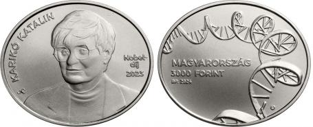 Hungary 3,000 Forint 2024. Hungarian American Nobel Prize Winner Katalin Karik. Cu-Ni BU