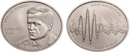 Hungary 3,000 Forint 2024.  Nobel Prize Winner Ferenc Krausz. Cu-Ni BU