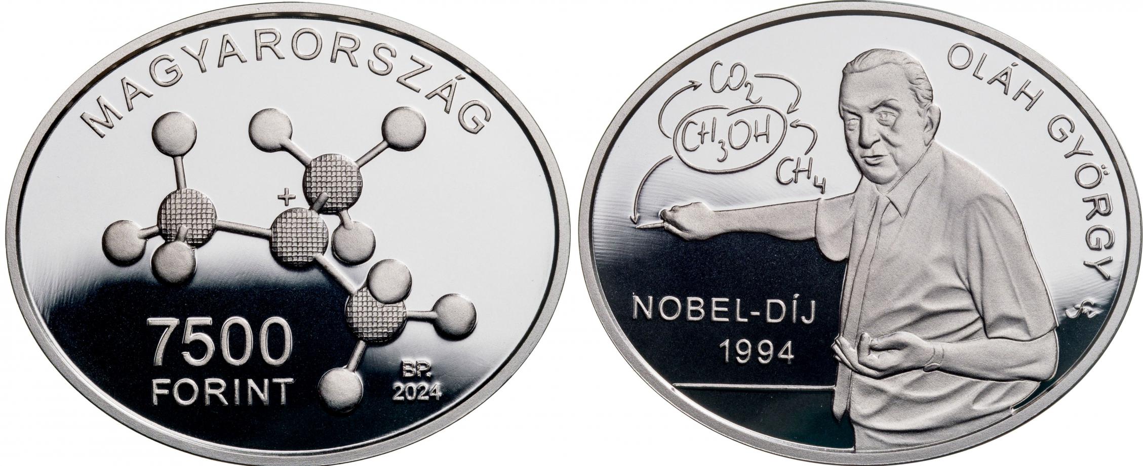 Hungary 7,500 Forint 2024. Nobel Prize Winner Gyrgy Olh. Silver Proof