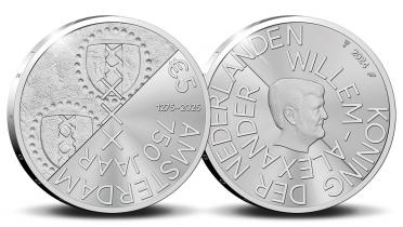 Netherlands 5 2024. 750th Anniversary of Amsterdam. Silver Proof