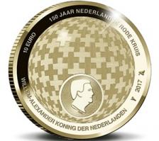 Netherlands 10 2017. 150th Anniversary of the Dutch Red Cross. Gold Proof