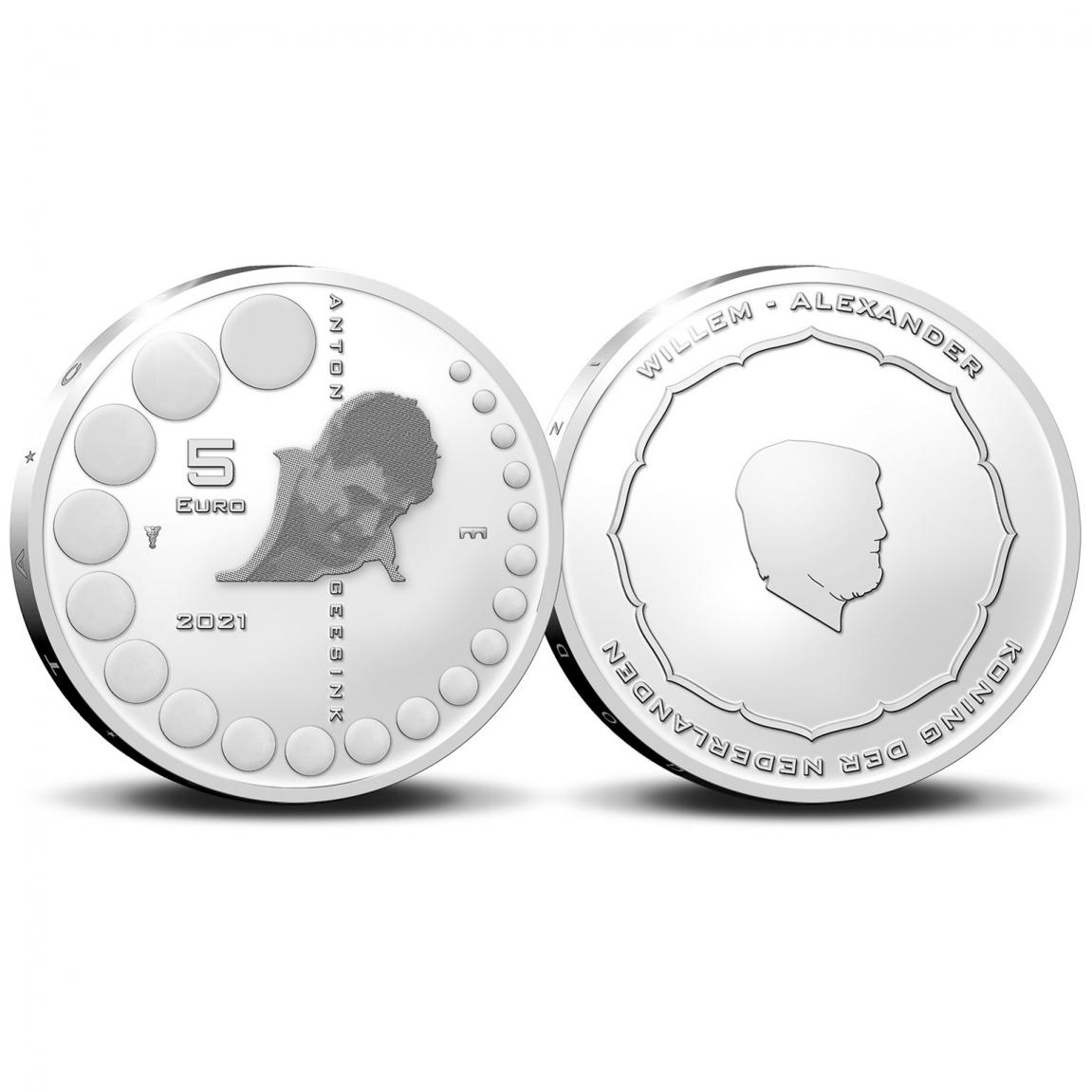 Netherlands 5 2021. Dutch Sports Hero: World-Famous Judoka Anton Geesink. Silver Proof