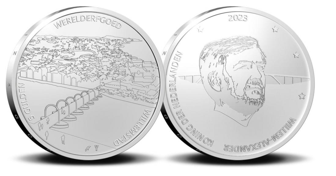 Curaao & St, Maarten 5 Guilders 2023. Willemstad. Silver Proof